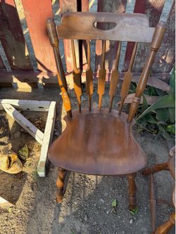 Wooden dining table chairs.