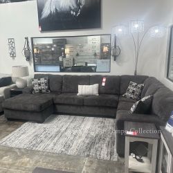 SECTIONAL 3 PCS, SMOKE, MEMORY FOAM [EASY CARE FABRIC] [NEW]