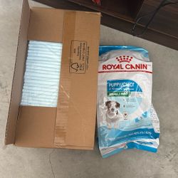 Puppy Dry Dog Food, 4 lb Bag with BOX of free pads