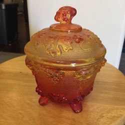 Candy Dish Red Glass