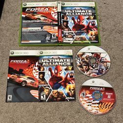 Marvel: Ultimate Alliance / Forza Motorsport 2 Xbox 360 CIB Complete w/ Manuals