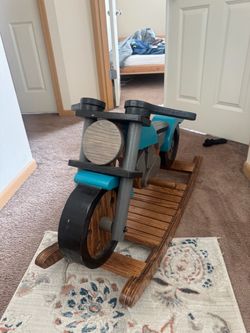 Wooden rocking motorcycle