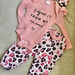 3-6 Months Onesie 3-piece Outfit For Girl $5