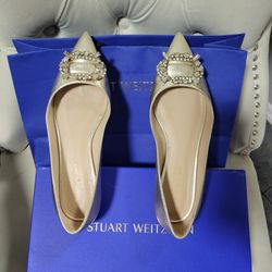 STUART WEITZMAN Eloise Crystal Pointed Toe Flats
 Shoes  6.5 US Size