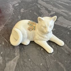 Lenox Jewel Collection Porcelain Cat Figurine – Gold & Enamel Accents 