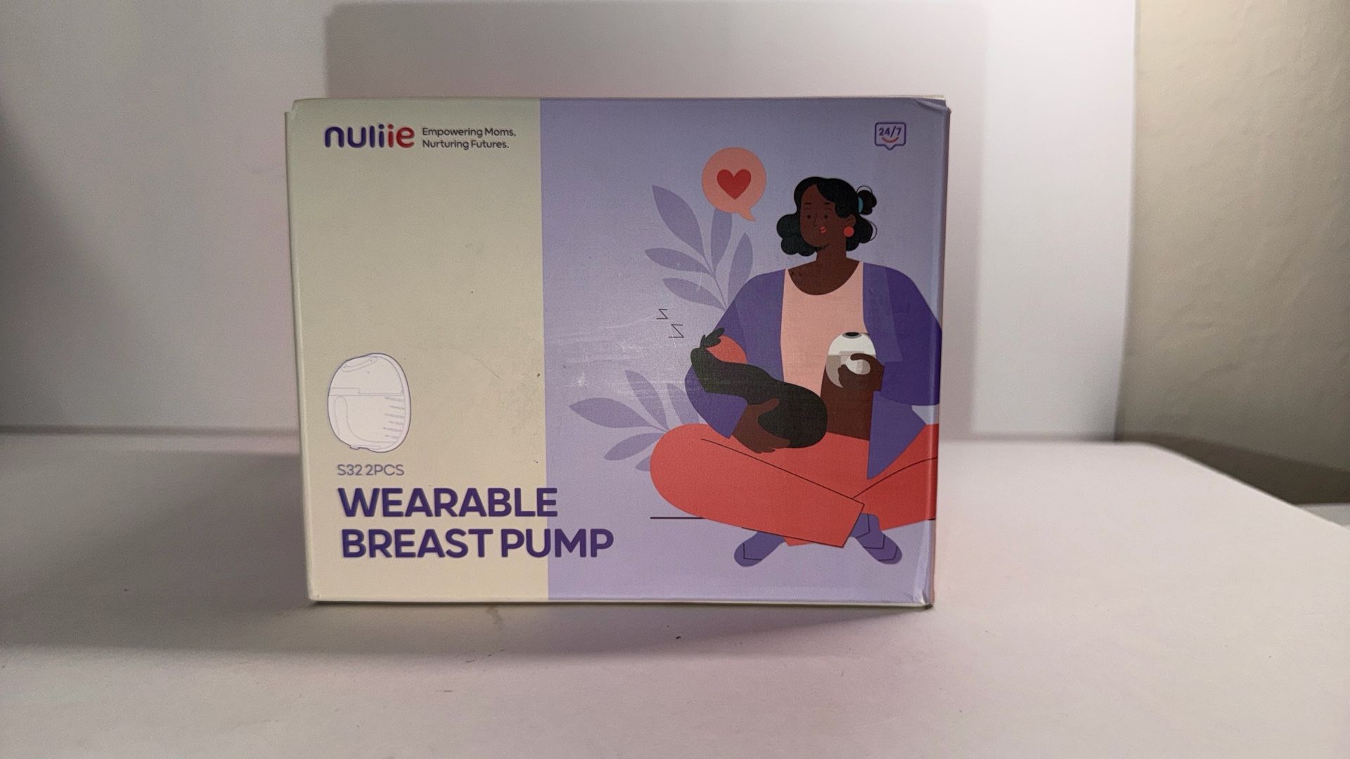 Nuliie Hands-Free Breast Pump (Purple, 2Pack)
