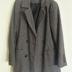 JustFab Houndstooth Blazer in Black and Brown