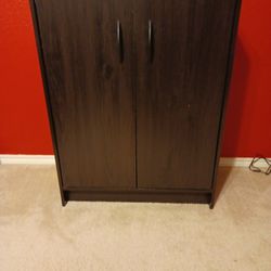 4 shelf cabinet  dark brown 