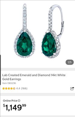 14kt white gold and emerald set