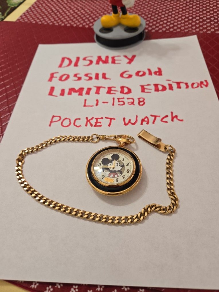 Collectable Disney Limited Edition Gold Pocket Watch