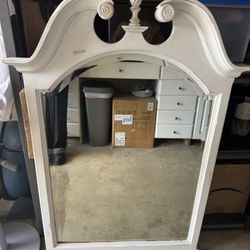 Shabby Chic Farmhouse White Wooden Bedroom Dresser Mirror 