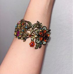 Stretch Bracelet multicolored Flower Women Cuff Fashion Wedding Jewelry Gifts