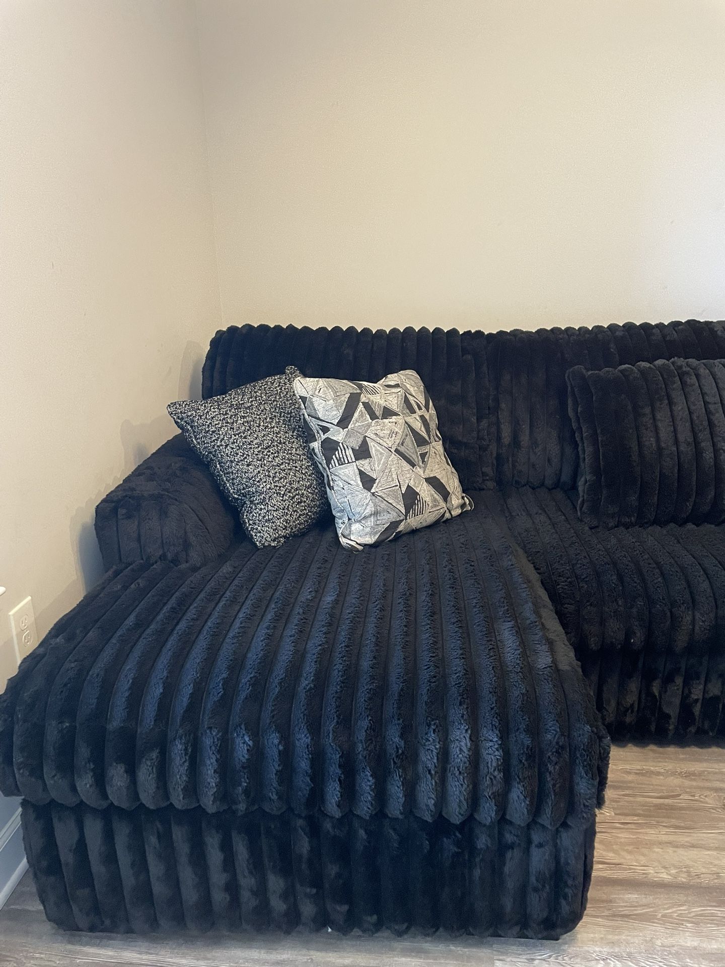 Black Fluffy Couch
