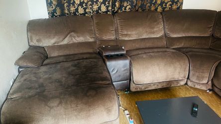 Brown sectional couch