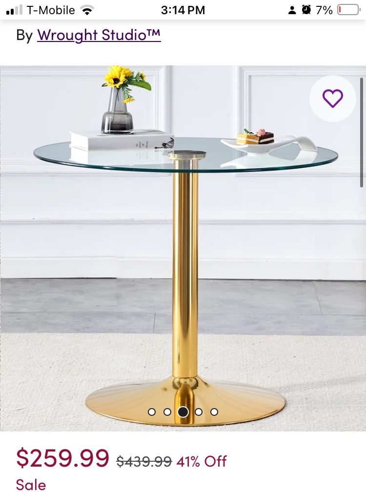 All modern Glass Gold Table Round Table 