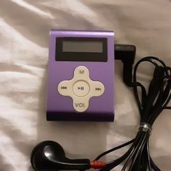 Mini Purple Mp3 with Earbuds And Clip