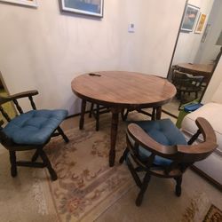 Wooden Kitchen Table + 4 Chairs