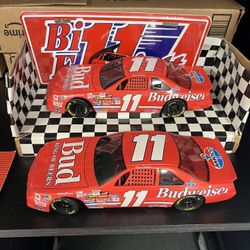 Budweiser Bill Elliot #11 (2) Cars, 1/18th Scale Die-cast