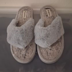 Fluffy Gray Sandals