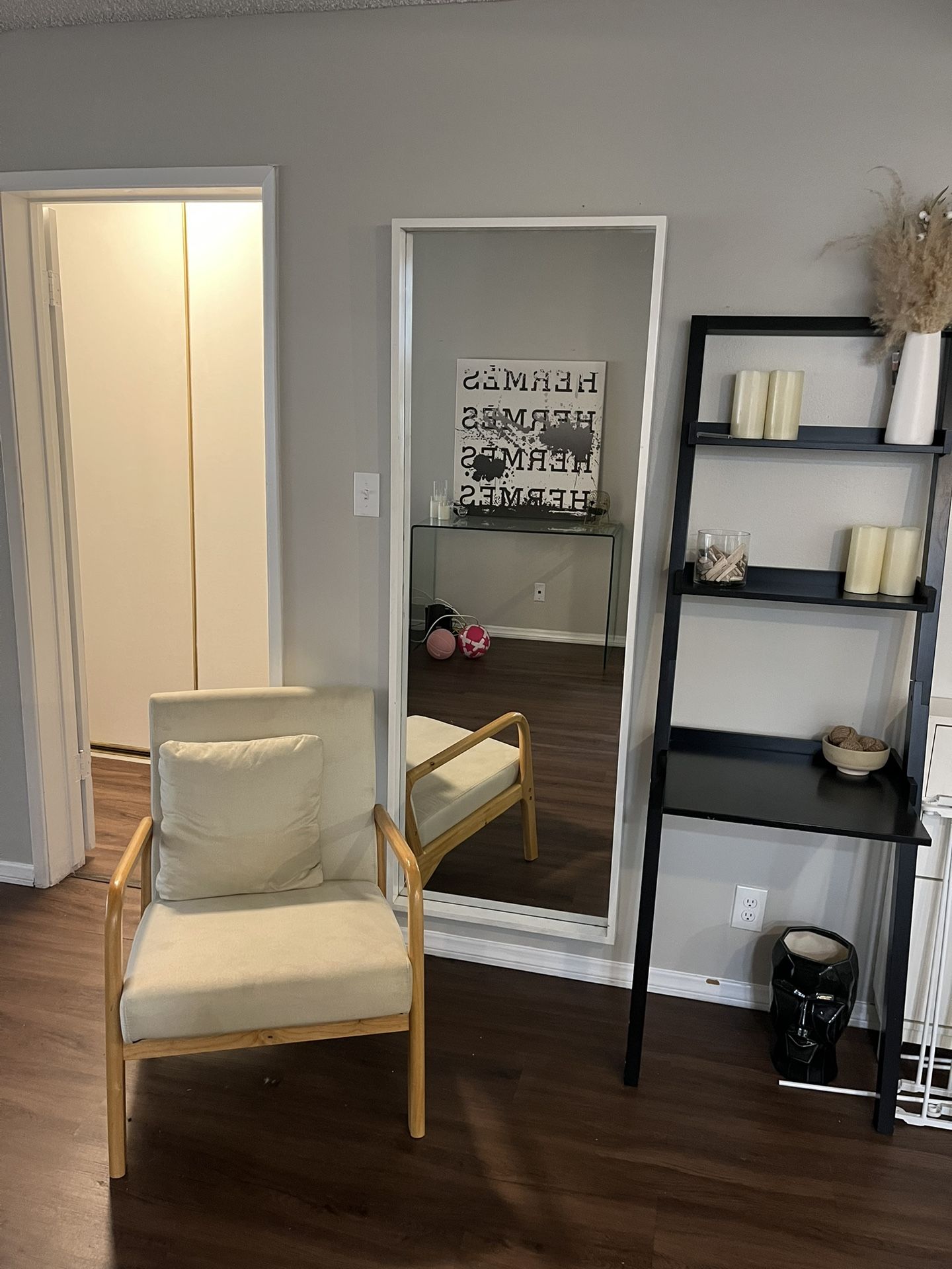 Moving Sale- Mirror, Chair, Shelf/desk