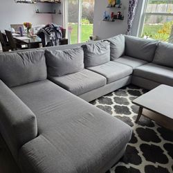 Apt2B Bradbury Oversized Gray Sectional Sofa Couch