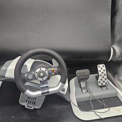 Xbox 360 Racing Steering Wheel With Pedals No Power Cord