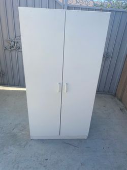 White Storage Cabinet with Shelves