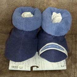 Blue Dearfoam Fleece Boot House Shoes - Brand New  (Size Medium 6 1/2 - 7 1/2)