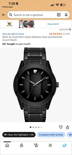 Relic by Fossil Men’s Diamond Accent Watch