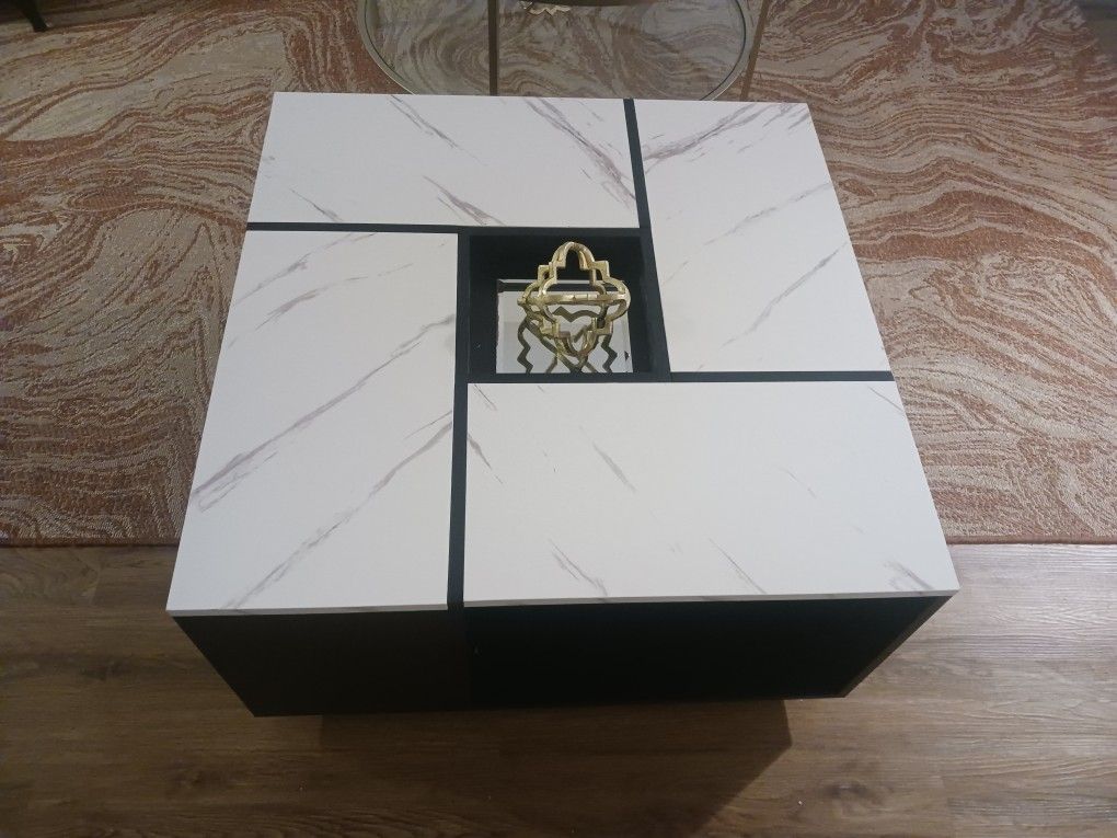 White and Black Coffee Table 