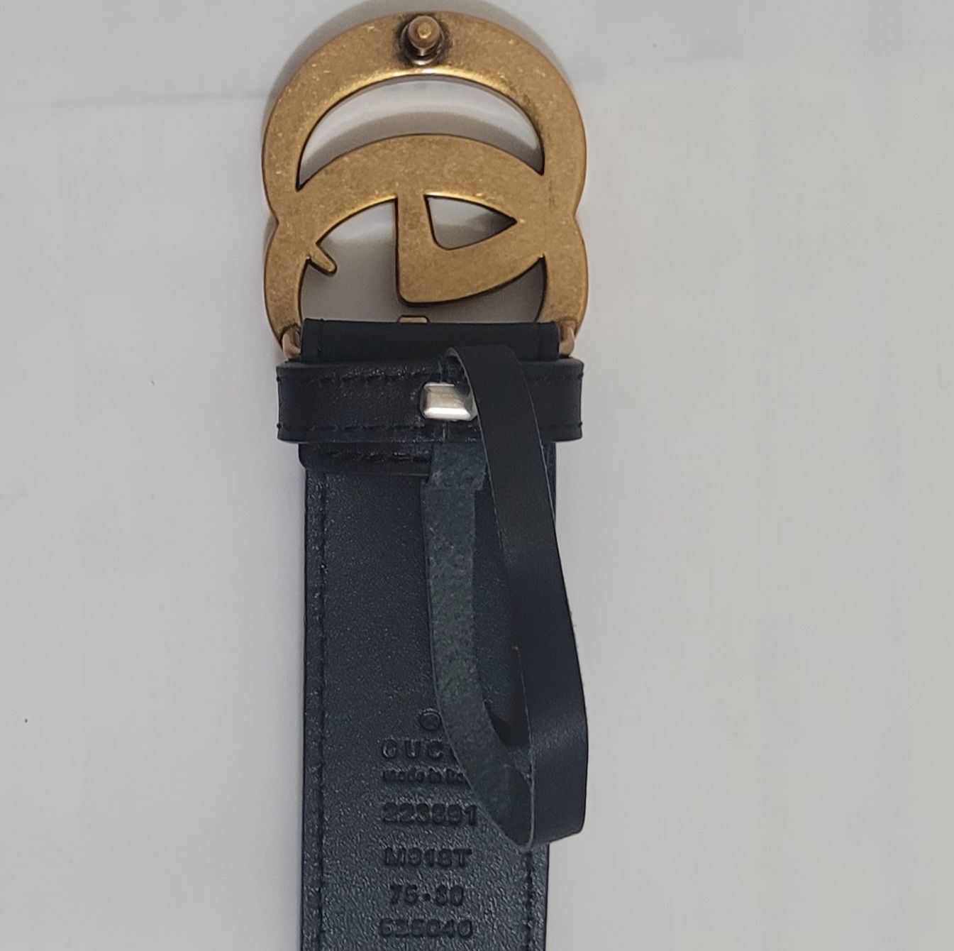 Gucci GG Marmont Men\'s wide belt 75/30 - Black/Gold Authentic Gucci Belt Marmont Black Leather Golden Buckle  main image 3