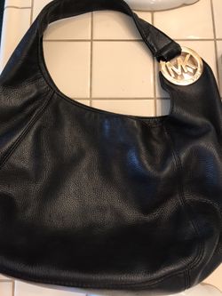 Michael Kors soft black leather over shoulder bag