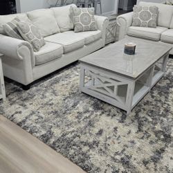 Sofa, Love Seat, Coffee Table,  2 End Tables And 8 Accent Pillows/RTG