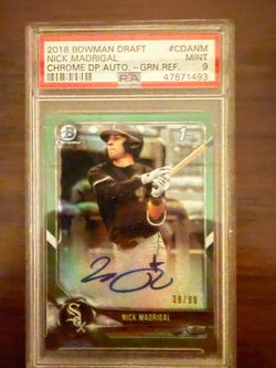 Nick Madrigal Bowman Chrome auto PSA 9