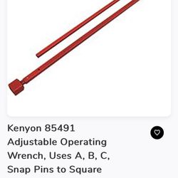 Kenyon Adjustable Operating Wrench