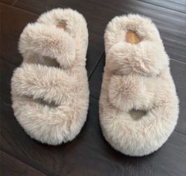 WOMENS FUR SLIP-ONS