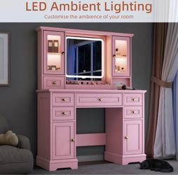 Pink vanity