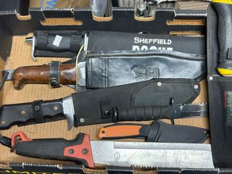 Garage sale: knives knives, knives and collectibles