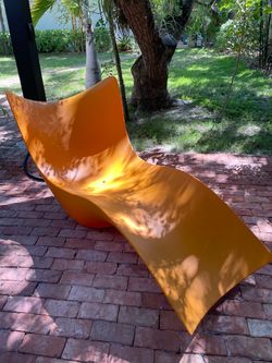 Orange Molded Designer Chaise Lounge mid century modern Chair by Vondom