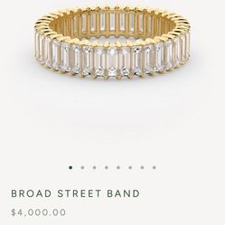 1.5 Carat Baguette Lab Diamond Wedding Band  Size 6