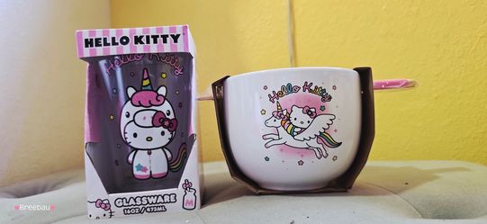 Hello kitty "unicorn" / "Pegasus" Glass & bowl 🥣