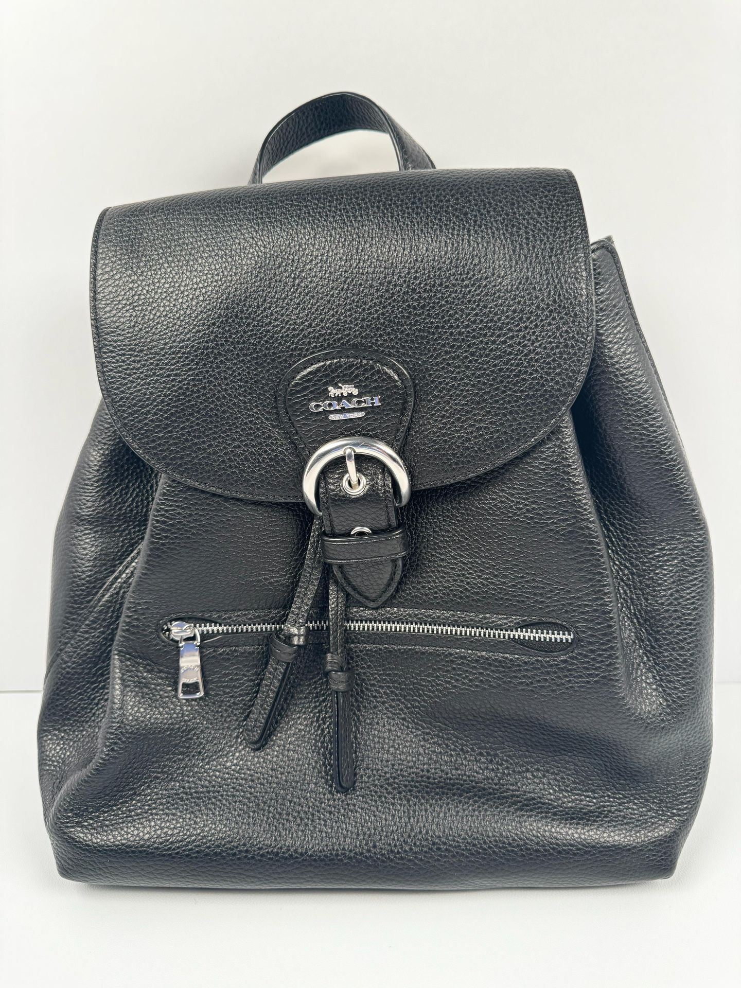 Coach Backpack Kleo Drawstring Bag Pebble Leather Black