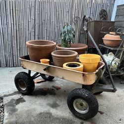 Vintage Rustic Steel Garden Wagon – Original Patina – Planter / Display Piece  ⸻  📝 DESCRIPTION  Vintage steel garden wagon with beautifully weathere