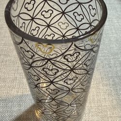 Disney Park Mickey Mouse Grey Hold Icon Tall Drinking Glass