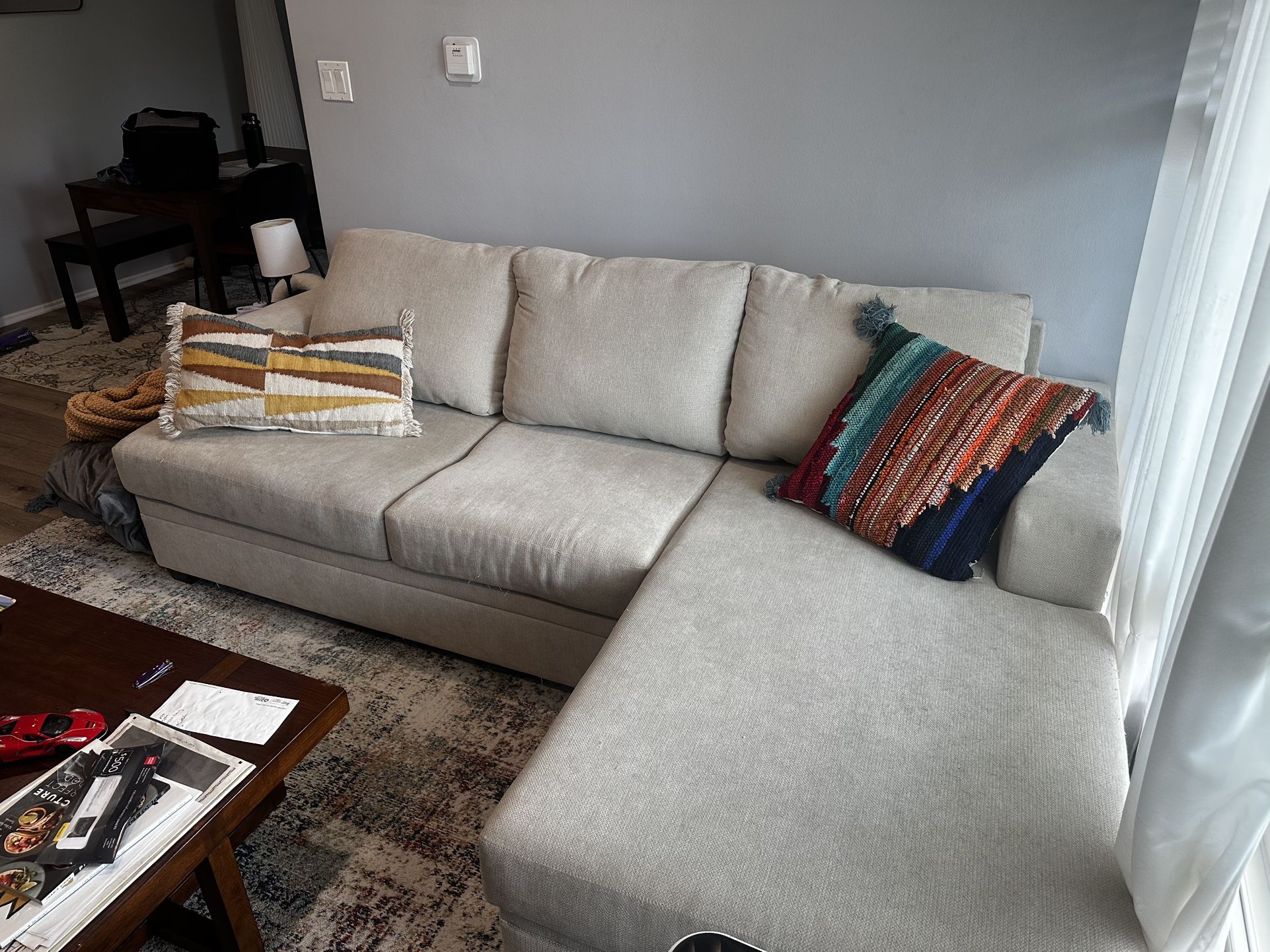 Pull Out Couch / Sofa With Chaise - Queen Size