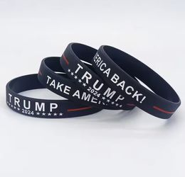 Pulsera Trump 2024, pulseras de goma con la frase "TRUMP TAKE AMERICA BACK “pulseras motivacionales e inspiradoras, pulseras de silicona Trum