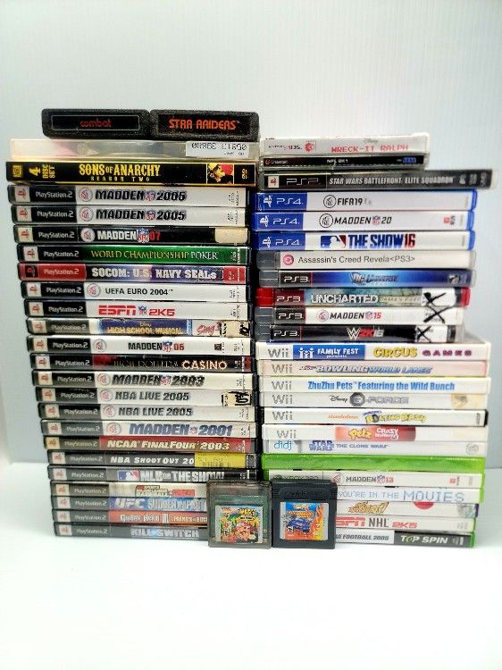 (55) Video Games PS2 PSP Wii Xbox 360 Atari 3DS