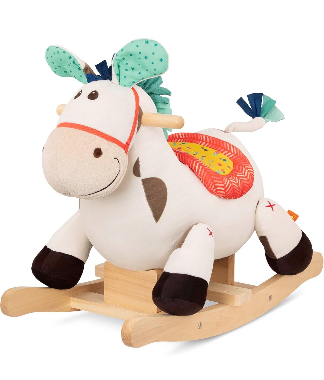 B. toys- Rodeo Rocker - Spotty- Large Plush Ride On- Comfy Seat & Hardwood Rockers