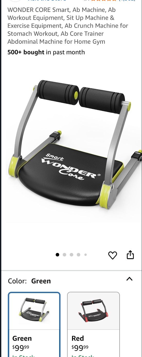 WONDER CORE Smart, Ab Machine, Ab Workout Equipment, Sit Up Machine & Exercise Equipment, Ab Crunch Machine for Stomach Workout, Ab Core Trainer Abdom