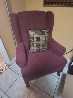 Burgundy Wingback Accent Chair Set of 2